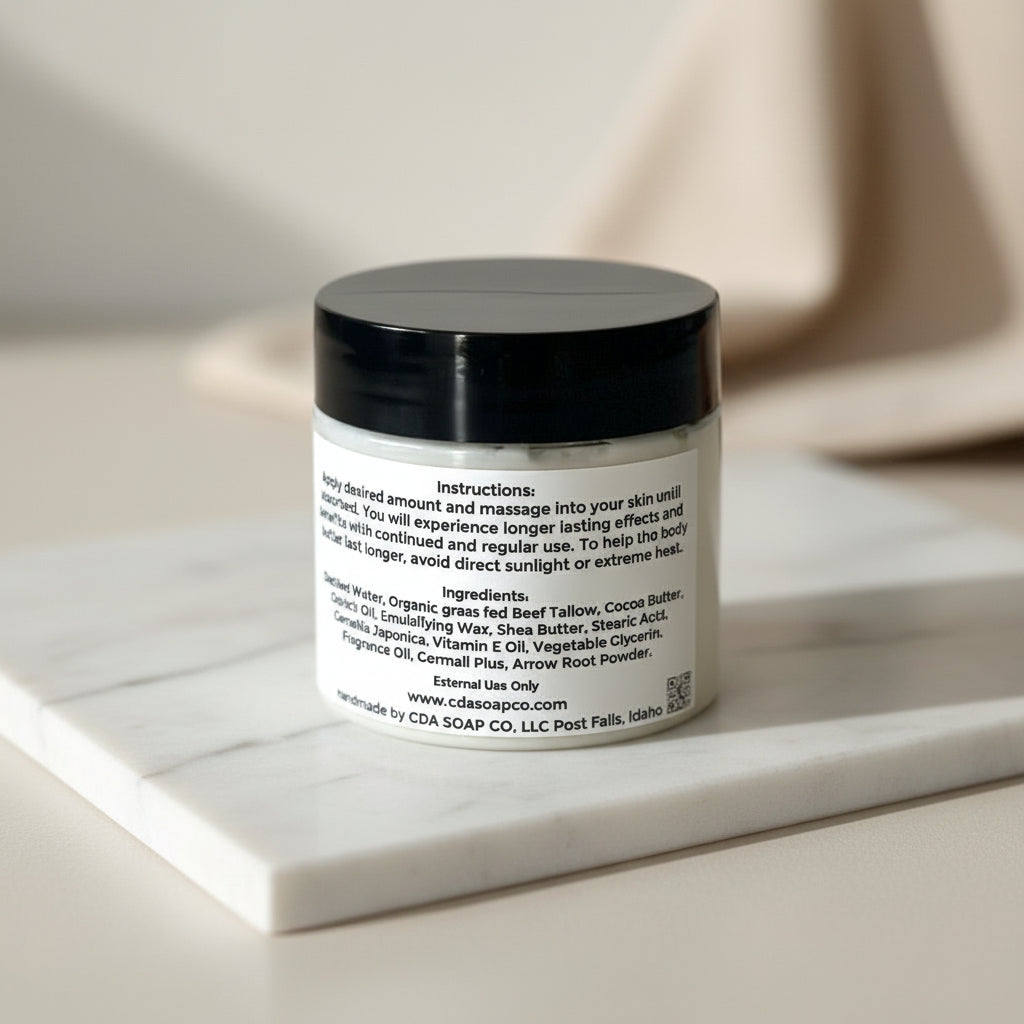 Jar with black lid on a gray surface