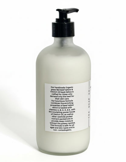 White bottle with black pump on a white background