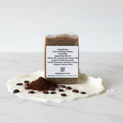 Tallow & Goat Milk W/ Honey Coffee Scrub Soap