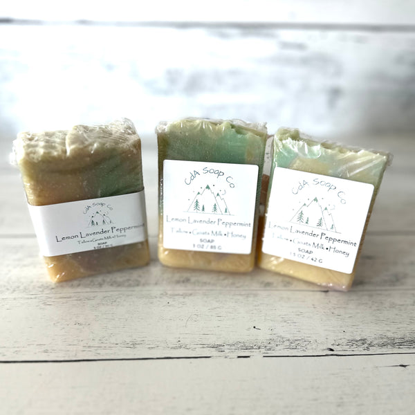 Lemon Lavender Peppermint Tallow Goat Milk & Honey Soap