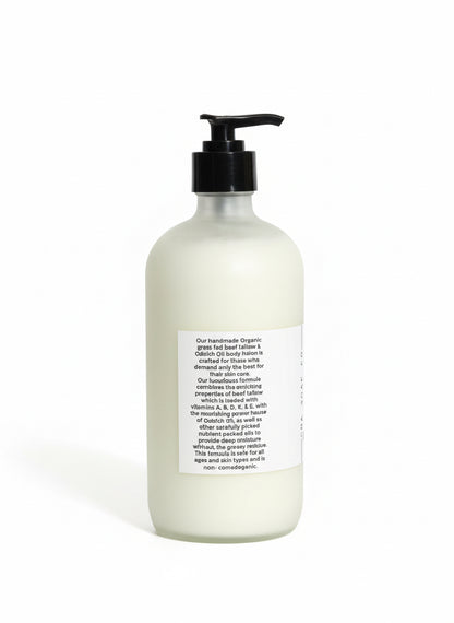 White bottle with black pump on a white background