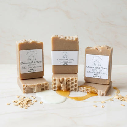 Scented Oatmeal Milk & Honey Tallow & Goat Milk W/ Honey Soap