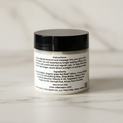 jar with black lid on marble surface