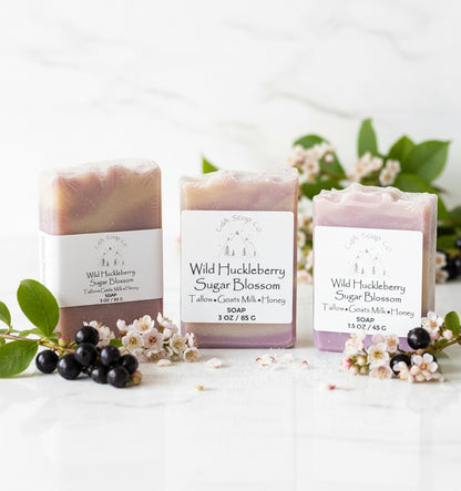 Wild Huckleberry Sugar Blossom Tallow Goat Milk & Honey Soap