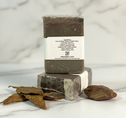 bars of soapmarble background tobacco and oud accents