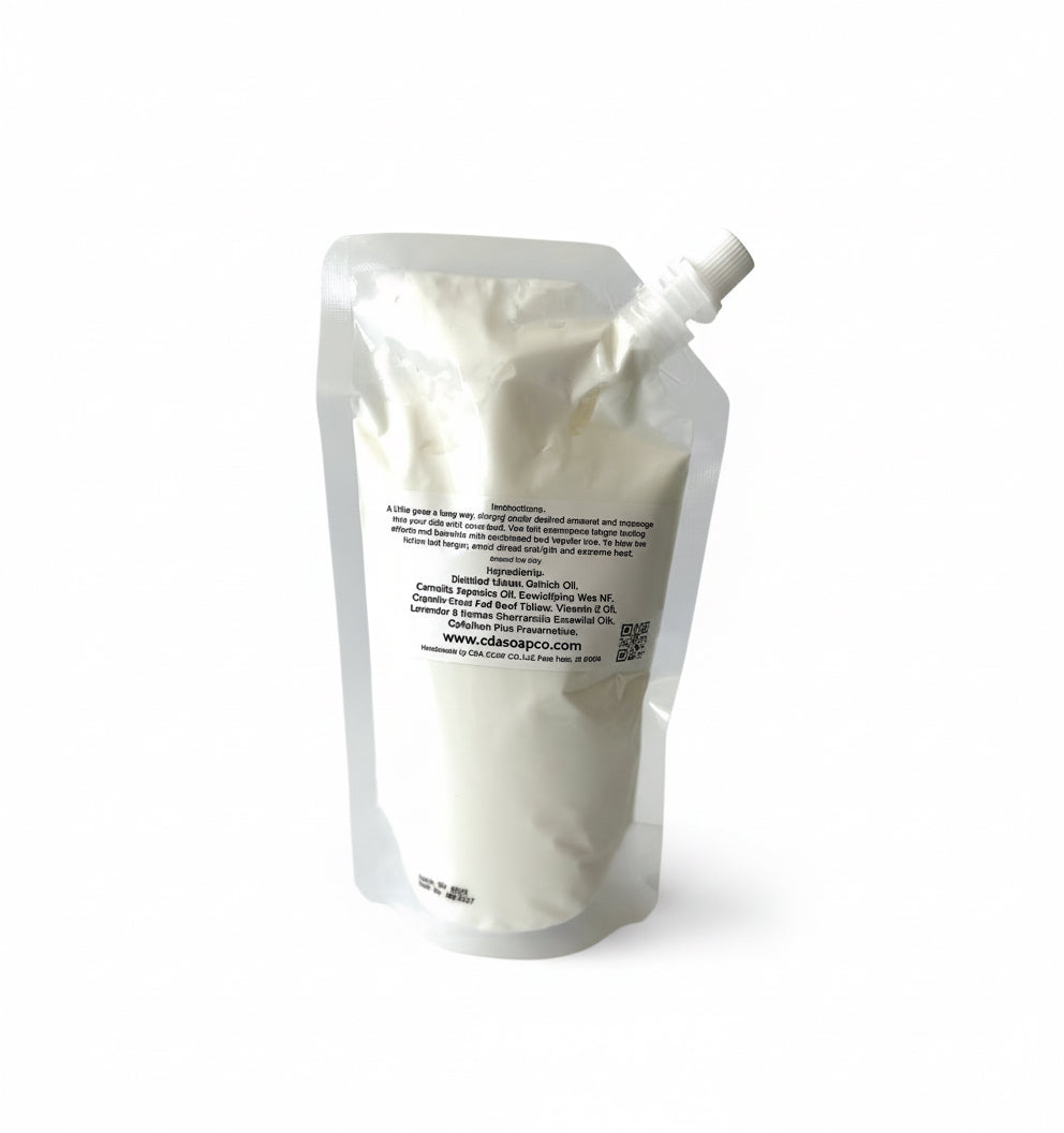 White lotion packaging with spout on a white background