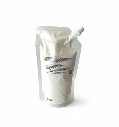 White lotion packaging with spout on a white background
