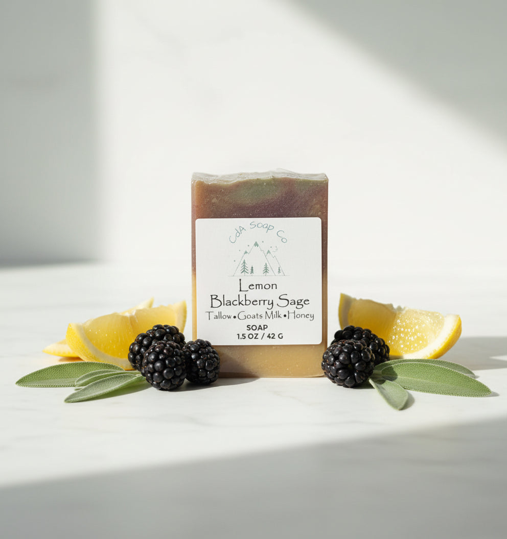 Lemon Blackberry Sage Tallow & Goat Milk W/Honey Soap