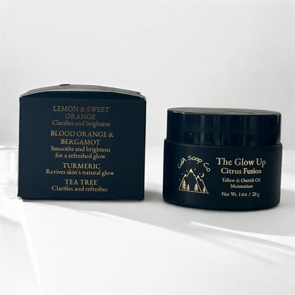 Black Cosmetic jar and packaging with text on a white background