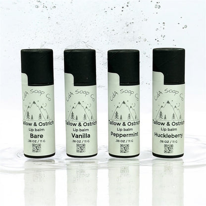 Tallow & Ostrich Lip Balms Large Kraft Board Push Up Tubes