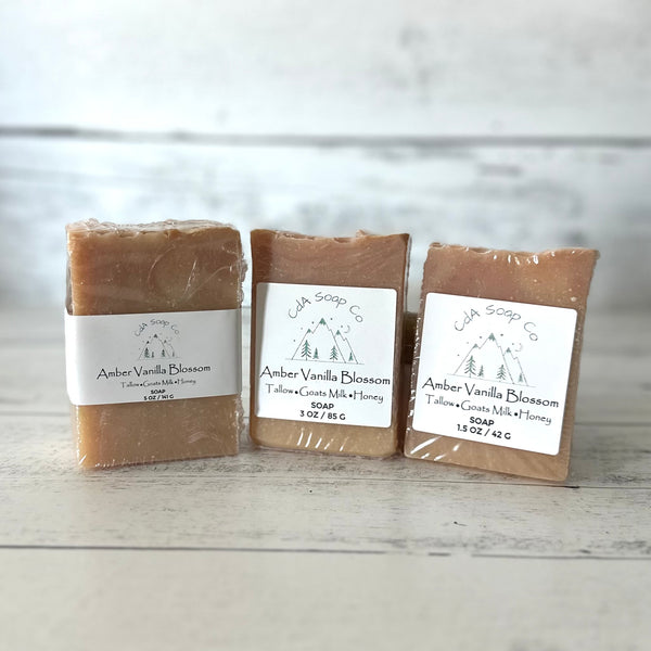 Amber Vanilla Blossom Tallow Goat Milk & Honey Soap