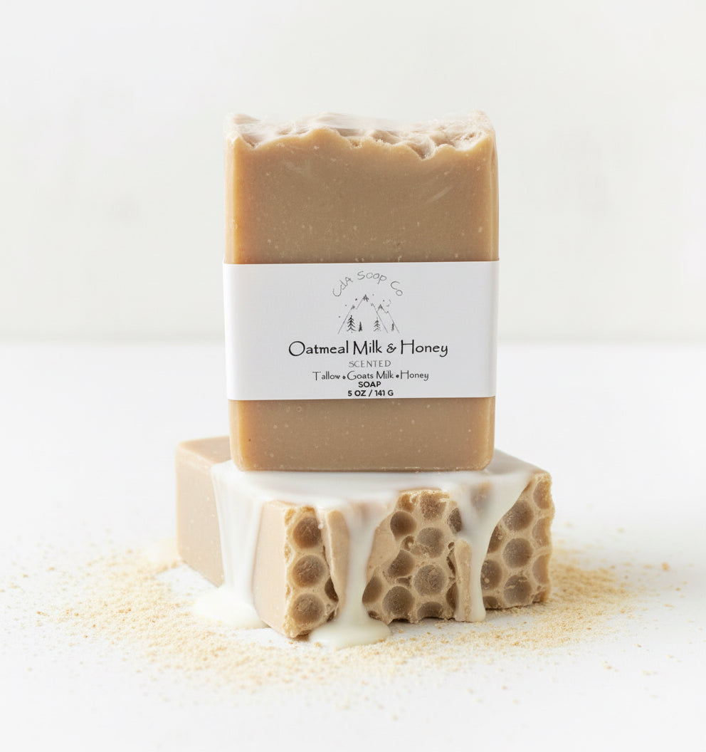 Scented Oatmeal Milk & Honey Tallow & Goat Milk W/ Honey Soap