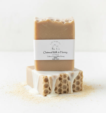 Scented Oatmeal Milk & Honey Tallow & Goat Milk W/ Honey Soap