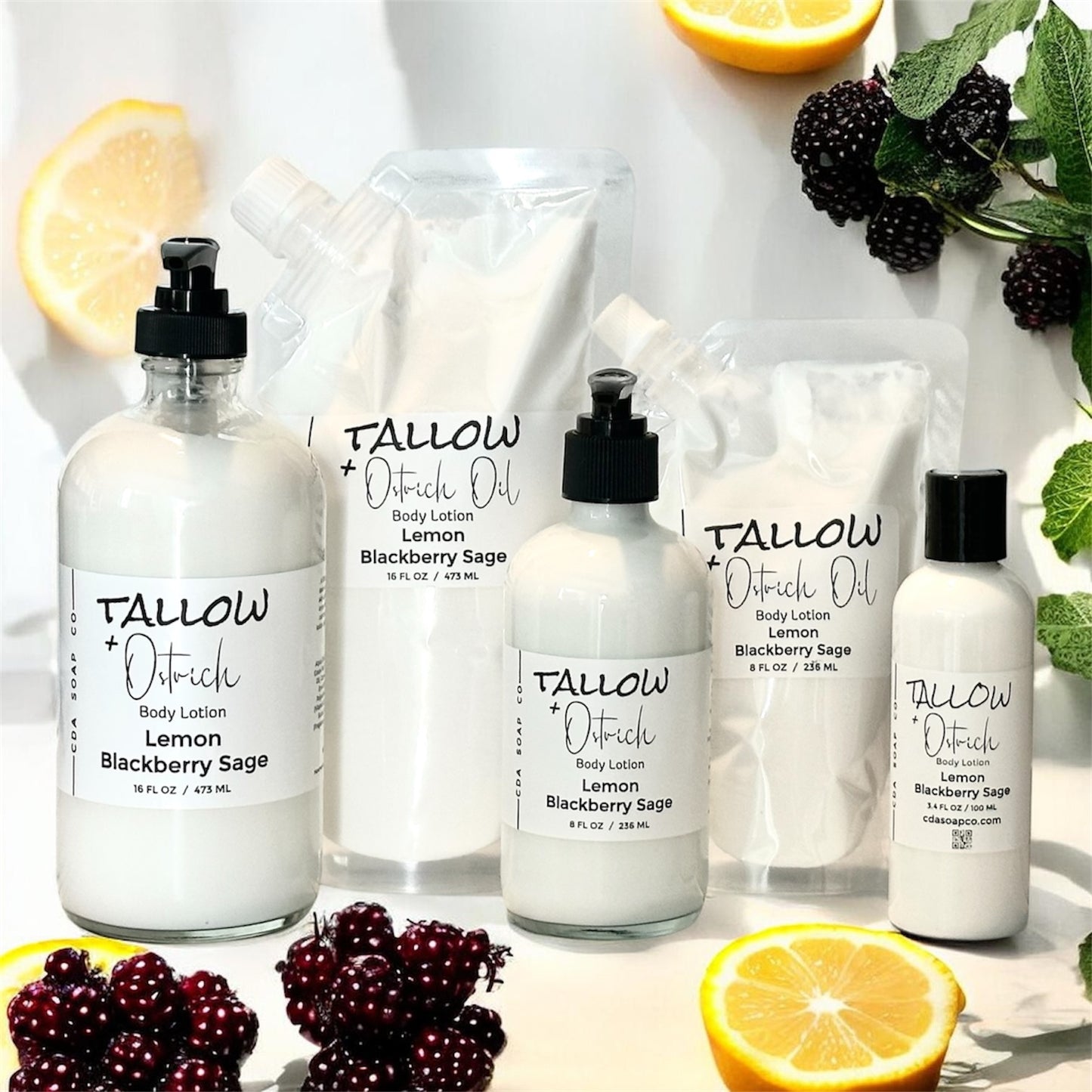 Lemon Blackberry Sage Tallow & Ostrich Oil Body Lotion