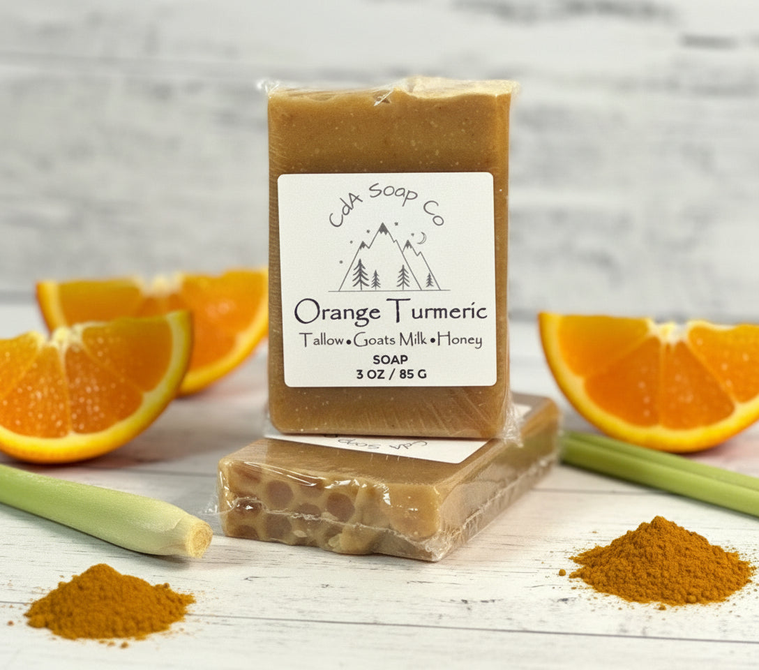 Orange Turmeric Tallow & Goat Milk with Honey Soap