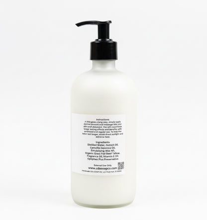 White bottle with black pump on a white background