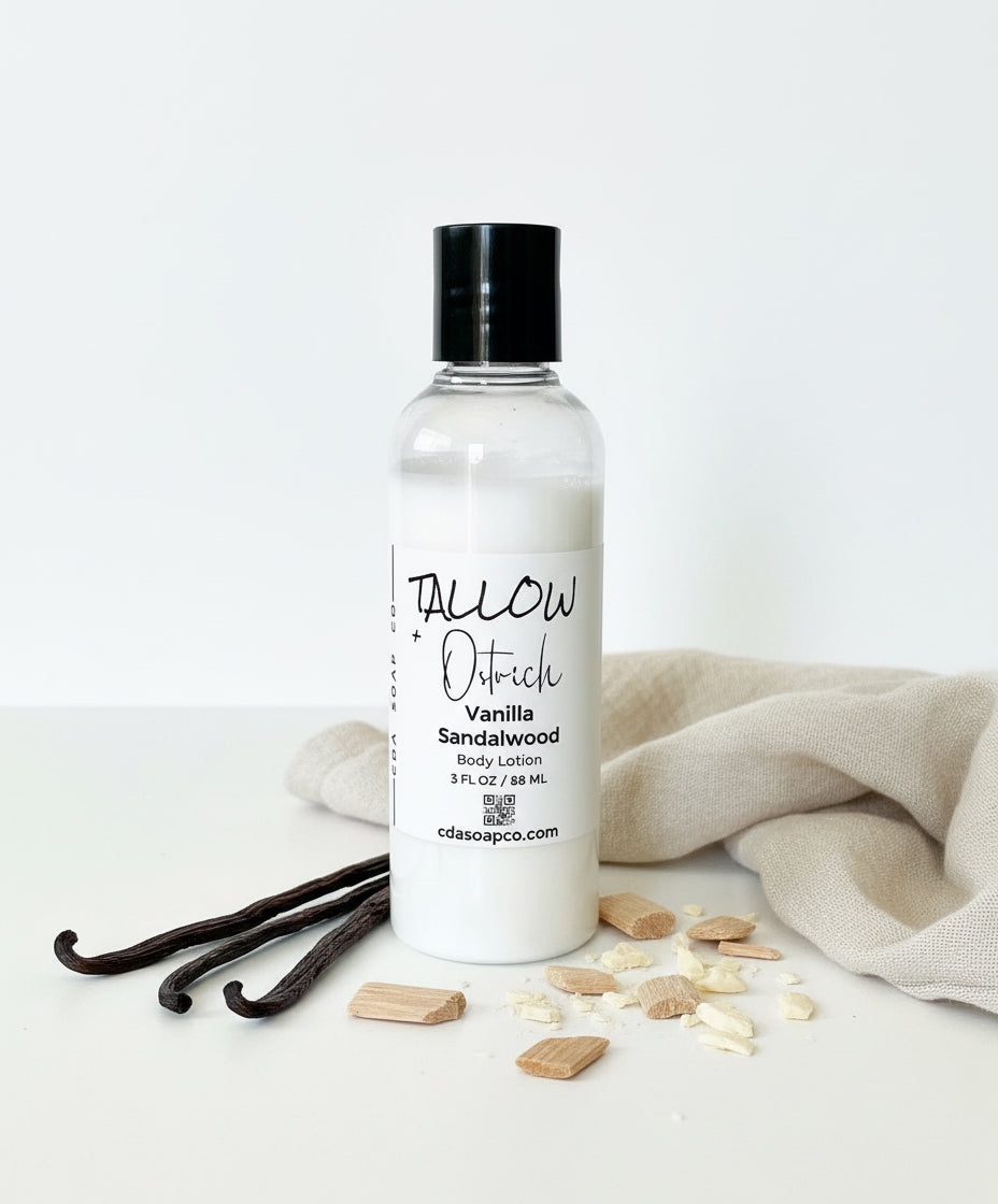 Vanilla Sandalwood Tallow & Ostrich Body Lotion