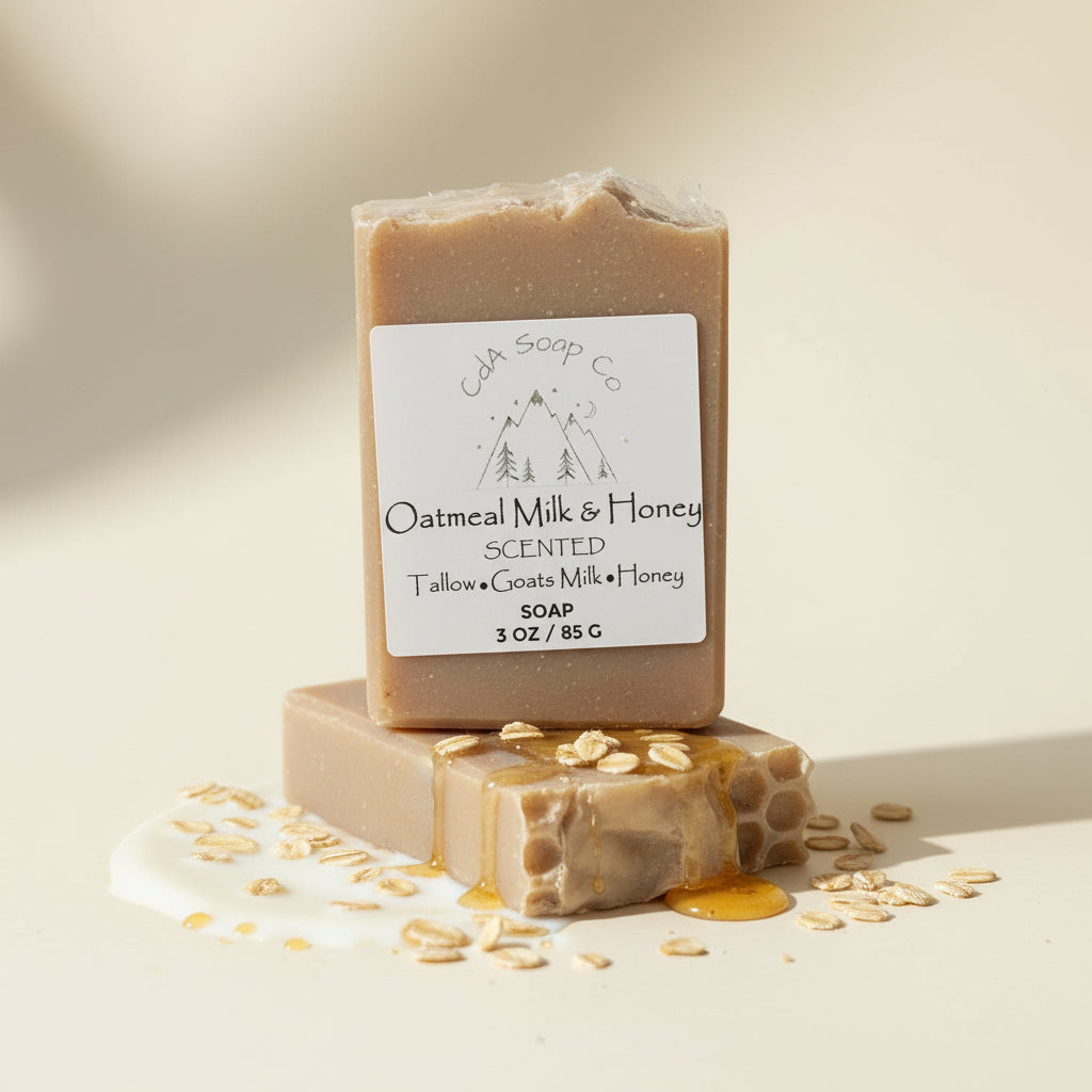 Scented Oatmeal Milk & Honey Tallow & Goat Milk W/ Honey Soap
