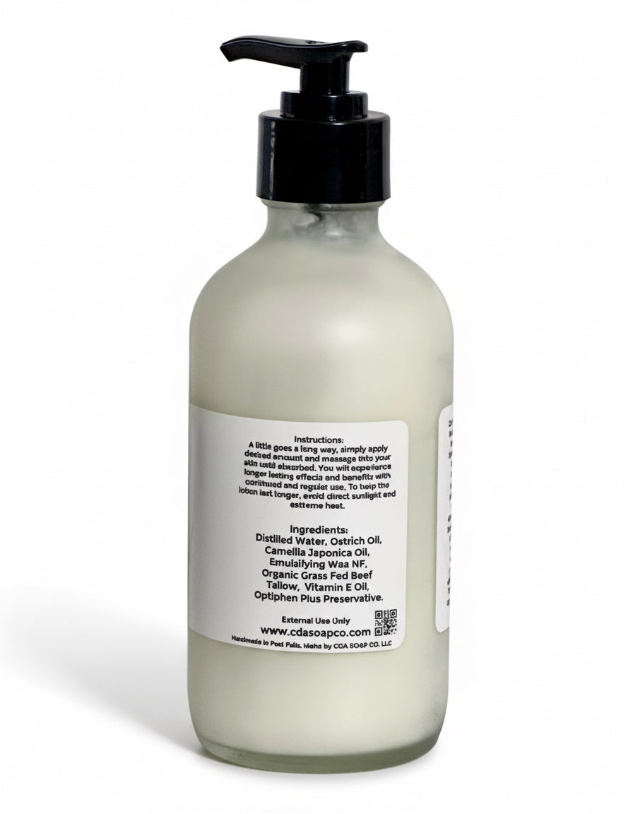 Bottle of lotion with a pump on a white background