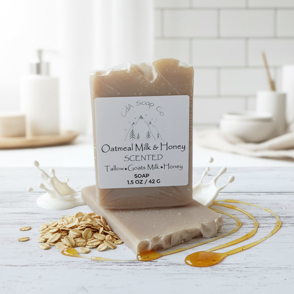 Scented Oatmeal Milk & Honey Tallow & Goat Milk W/ Honey Soap
