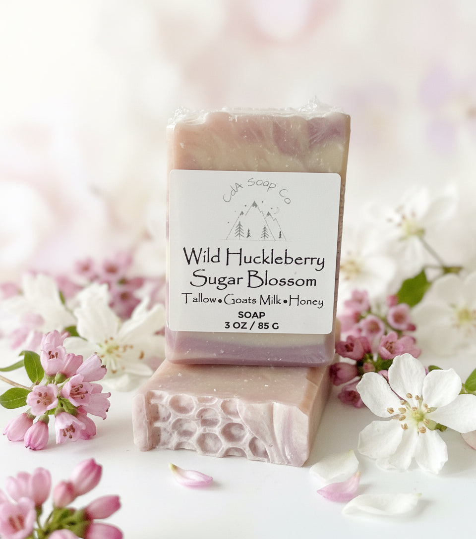 Wild Huckleberry Sugar Blossom Tallow Goat Milk & Honey Soap