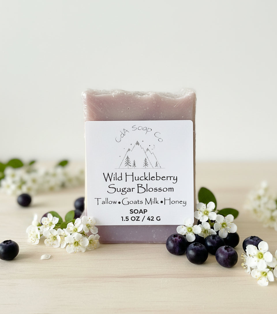 Wild Huckleberry Sugar Blossom Tallow Goat Milk & Honey Soap