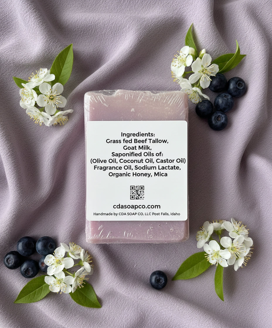 Wild Huckleberry Sugar Blossom Tallow Goat Milk & Honey Soap