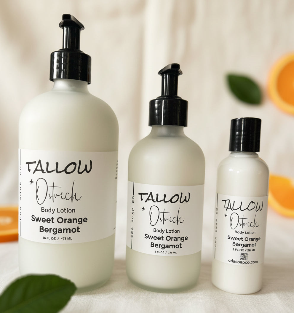 Sweet Orange Bergamot Tallow & Ostrich Oil Body Lotion
