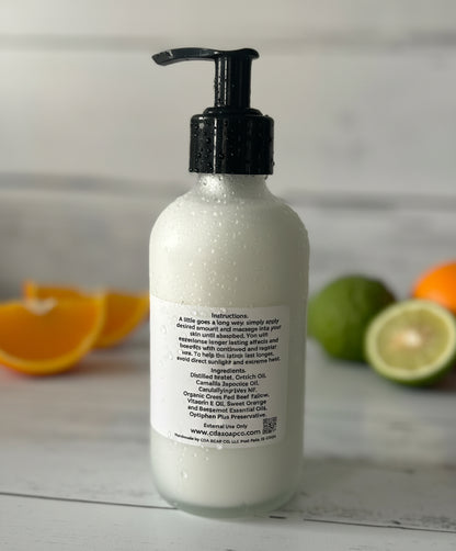 Sweet Orange Bergamot Tallow & Ostrich Oil Body Lotion