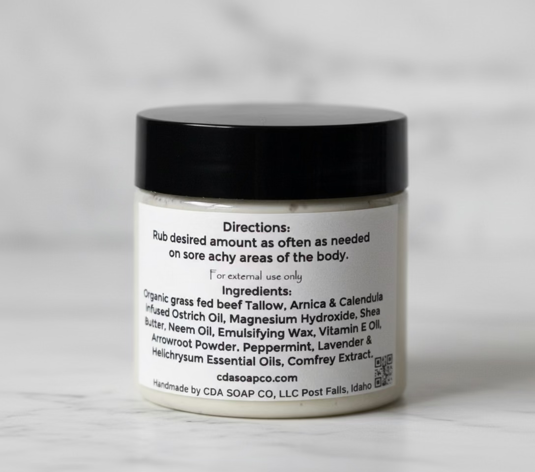 Small Jar of body butter with label on a gray background
