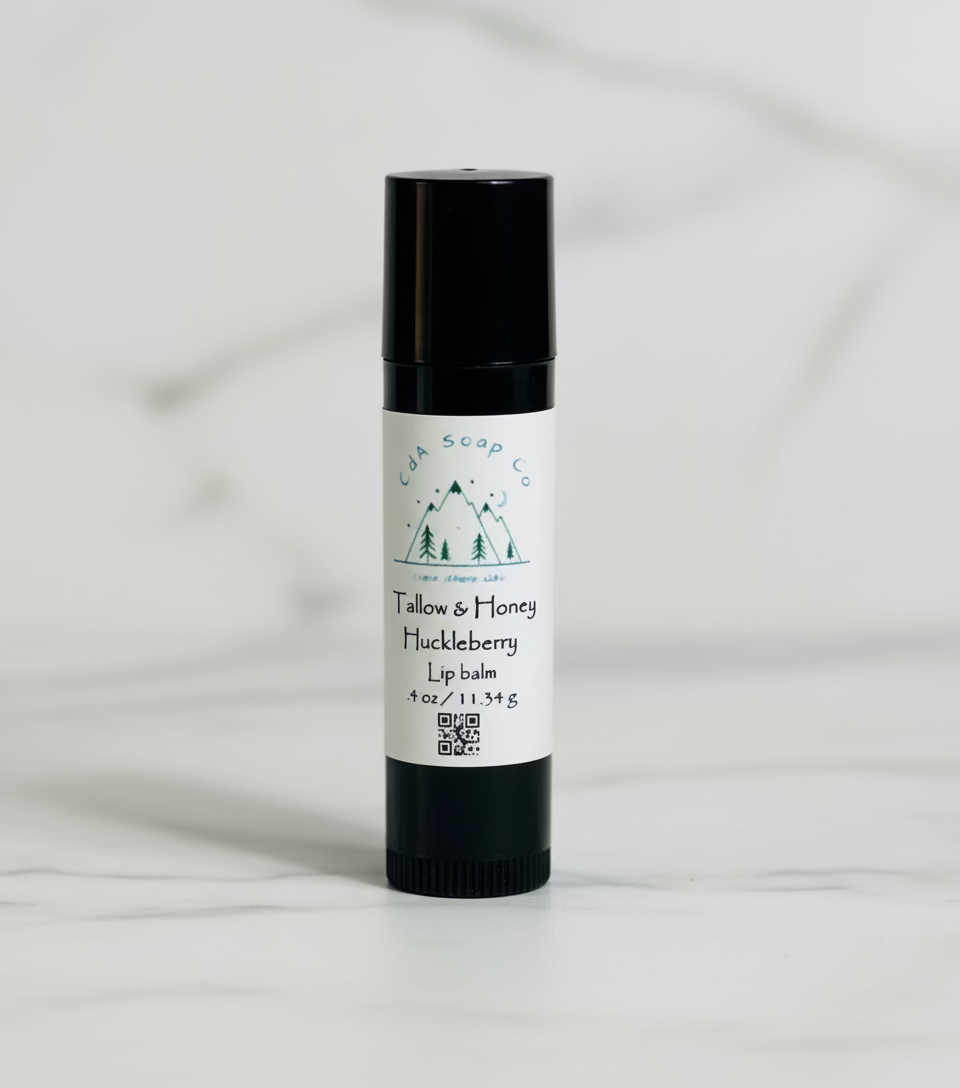 lip balm tube marble background