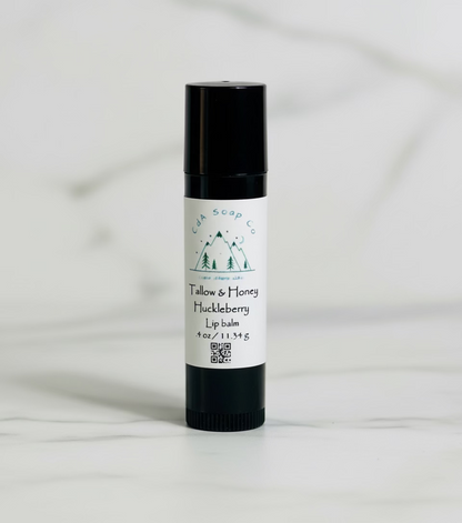 lip balm tube marble background