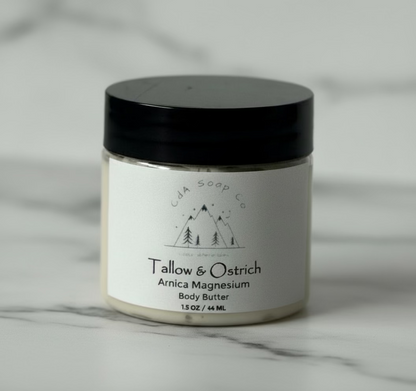 small body butter jar on marble background